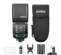 GODOX Flash V480F TTL pour appareil photo Fuji, GN50 Speedlite 650, nombre de flash 1/8000s HSS 1,7 s, temps de recharge, lumière LED intégrée 5600 K avec diffuseur, compatible avec les appareils