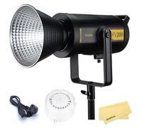 Godox FV200 Flash Vidéo LED pour Canon, Sony, Nikon, Fuji, Olympus, Panasonic, CRI 96, TLCI 97, 5600 K ± 200 K CCT, 2,4 G sans Fil, 200 W LED Bowens Eclairage Continu, 8 Effets Lumineux