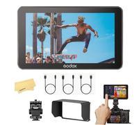 GODOX GM6S Moniteur de Caméra Ultra-Lumineux 4K HDMI 5.5 Pouces,Résolution Full HD 1920×1080,Angle de Vision Ultra-Large 160°H/160°V,Batterie Lithium/Alimentation CC/Type-C,25 LUT 3D Personnalisées