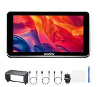 Godox GM6S Pro Kit 2 Moniteur de Champ pour Appareil Photo Reflex numérique, écran Tactile 5,5", entrée/Boucle HDMI 4K 2000 nits, importation LUT 3D, HD 1920 x 1080 IPS, Capture d'écran