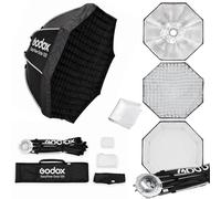 GODOX Godox EazyFlow Octa 120 Boîte à lumière octogonale de 120 cm, modificateur de lumière portable à pliage rapide avec grille en nid d'abeille, support Bowens pour flash de studio et lumière vidéo