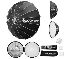 Godox Godox S120T Boîte à lumière parapluie à dégagement rapide 120 cm Support Bowens avec diffuseurs avant et intérieurs amovibles pour photographie, streaming en direct et voyage