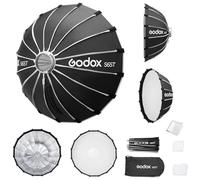 Godox Godox S65T Boîte à lumière parapluie à dégagement rapide 65 cm Support Bowens avec diffuseurs avant et intérieurs amovibles pour photographie, streaming en direct et voyage