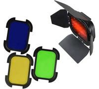 GODOX Grille Nid d'abeille + 4 Filtres Colorés pour Flash AD