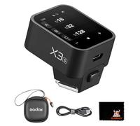 Godox Guide de flash sans fil X3 S avec écran tactile TLL - Mesure automatique - Synchronisation haute vitesse - Batterie au lithium intégrée - Flash de studio - Déclencheur sans fil - Charge rapide