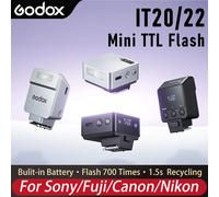 Godox iT20 iT22 C/N/S/F/O Mini Flash TTL 2.4G sans fil sur appareil photo, écran tactile, flash de poche pour Canon, Sony, Nikon, Olympus, Fujifilm IT22 Silver