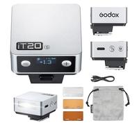 Godox iT20 S TTL Mini flash - iT20S Flash pour appareil photo Sony avec batterie 7,4 V 300 mAh, plus de 700 flashs de 1,5 s avec diffuseur magnétique/filtre de couleur Accessoires pour Sony (argent)