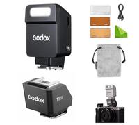 Godox iT22 F TTL Flash & Kit de Support Hot Shoe TR TTL, Hauteur Réglable 30mm (0-90°), Flash par Rebond/Direct, 700 Flash avec Recyclage en 1,5s, Modificateurs Magnétiques Inclus, Cámaras Fuji Negro