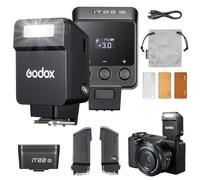 Godox iT22 O Mini flash pour Olympus Batterie intégrée 7,4 V 300 mAh Manuel/Modes TTL Plus de 700 flashs 1,5 s Recycle Hot Shoe Flash avec diffuseur/filtres de couleur Accessoires pour appareils photo