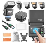 Godox IT32 Flash pour Appareil Photo TTL avec Déclencheur de Flash X5F pour Fuji 2,4G GN18 510 Flashes à Pleine Puissance Écran Tactile Réflecteur Intégré Lumière LED Filtre de Couleur Magnétique