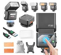Godox IT32 Flash pour Appareil Photo TTL avec Déclencheur de Flash X5S pour Sony 2,4G GN18 510 Flashes à Pleine Puissance Écran Tactile Réflecteur Intégré Lumière LED Filtre de Couleur Magnétique