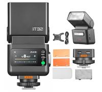 GODOX iT32 TTL Flash d'appareil photo + déclencheur de flash sans fil X5S 1/8000s HSS GN18 Caméra Speedlite 1,5 s Temps de recharge Lumière LED intégrée avec diffuseur doux et filtre magnétique pour
