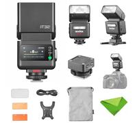 Godox iT32 TTL Flash pour Appareil Photo Canon avec Déclencheur de Flash sans Fil X5C, Compatible avec X3/X3Pro/XPro/X2T, Récepteur 2,4G Intégré, Griffe Magnétique, Réflecteur et Diffuseur Inclus