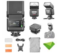 Godox iT32 TTL Flash pour Appareil Photo Fuji avec Déclencheur de Flash sans Fil X5-F, Compatible avec X3/X3Pro/XPro/X2T, Récepteur 2,4G Intégré, Griffe Magnétique, Réflecteur et Diffuseur Inclus