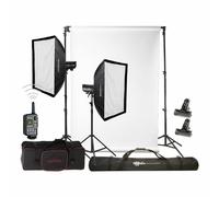 Godox - Kit 2 Flashs DP400III-V + Support de fond + Fond Super white 1.36x11m