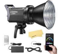 Godox LA150Bi Lampe Vidéo LED Bicolore,190W,2800-6500K,101000Lux à 1m,IRC 96+,TLCI 97+,Monture Bowens Eclairage Continu LED,8 Effets,Luminosité 0-100% avec Contrôle par Application,pour Vlog,Youtube