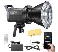 Godox LA150D Lampe Vidéo LED Lumière du Jour,190W,5 600K,101000 Lux à 1m,IRC 96+,TLCI 97+,Monture Bowens Eclairage Continu LED COB,8 Effets,Luminosité de 0-100% avec Contrôle par Application,pour Vlog