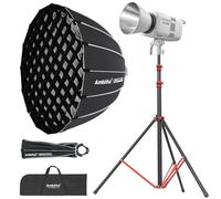 GODOX LE200Bi Kit d'éclairage vidéo LED COB Bicolore 220 W avec 90 cm boîte à lumière à Fixation Rapide, Pied de 280 cm, 2800 K-6500 K, CRI 98+, Bluetooth/DMX pour Studio, réalisation de vidéos You