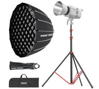 Godox LE200D Kit d'éclairage vidéo LED 220 W, lumière continue avec boîte à lumière de 90 cm, trépied de 280 cm, 5600 K, CRI 96+, TLCI 97+, contrôle Bluetooth/DMX pour enregistrement studio et YouTube