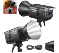 Godox LE300Bi 320W COB LED Video Light avec Monture Bowens, Bicolore 2800K-6500K, CRI/TLCI≥98, intensité réglable, contrôle Bluetooth/DMX, pour Studio, Streaming, Youtube, Photographie (Noir)