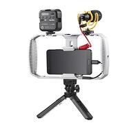 Godox LED6R Kit d'éclairage vidéo RVB et microphone VD-Mic VK1-UC Vlog compatible avec téléphones portables avec interface Lightning