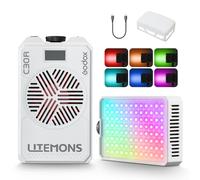 GODOX LITEMONS C30R RGB LED Lumière Vidéo Light Bicolore 1800K-10000K, 3400mAh Panneau Lumière Rechargeable, CRI 94 TLCI 96 LED Pocket Fill Light