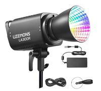 Godox Litemons LA300R Lampe vidéo LED RVB CCT 1800 K-10000 K Support Bowens avec Support NFC Contrôle par Application CRI 95+ TLCI 94+ (Noir)