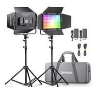 Godox Litemons LP600R Kit d'éclairage continu à 2 lumières Panneau LED RGB de 60W CCT 1800K-10000K Supporte Le contrôle par Application avec Portes de Barnum, Pieds de lumière