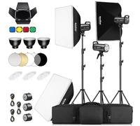 Godox Lot de 3 kits de flash stroboscopiques SK400IIIV 1200 Ws, monolights 400 W, système sans fil 2,4 G, support Bowens, boîtes à lumière, supports d'éclairage pour photographie de portrait (kit de 3
