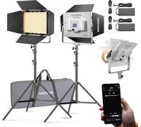 Godox LP600Bi-K2 LED-Videoleuchte, Videobeleuchtung mit Stativ, Tragetasche, Akkubetrieb, 2800-6500K, 9020lux@0.5m für Videoaufnahmen und Live-Streaming