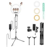 Godox LR150 Kit 18" LED Lumière Anneau, Bi-Couleur Ring Light 18 Pouces | Réglable Luminosité 1%-100% 3000K-6000K, avec Trépied et Smartphone Support pour Maquillage/Tiktok/Youtube/Live Stream