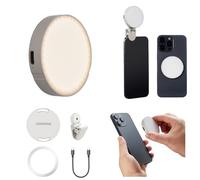 Godox LR15Bi Magnetic Mini LED Video Light for Phone, Pocket-Sized Round Fill Light, CRI 97+ TLCI 98, Bi-Color, 5 Brightness Levels, Portable Selfie Light for Vlogging, Video Calls