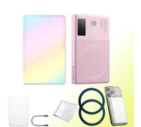 Godox MA5R Lampe Vidéo LED RGB 2-en-1 avec Recharge Magnétique, CCT 1800K-10000K, 14 Effets Lumineux, Lumière de Remplissage Selfie en Couleur Complète, Compatible avec Le Contrôle NFC Via APP (Rose)