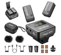 GODOX Magic XT1 Microphone Lavalier Sans Fil, Microphone pour Appareil Photo (2 TX + 1 RX avec Étui de Chargement), Mini Mic avec Annulation du Bruit, Batterie 16H, Écran Tactile 200M/60ft