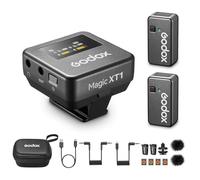 GODOX Magic XT1 Système de microphone sans fil 2,4 G avec clip magnétique, suppression du bruit, transmission de 200 m, batterie intégrée, écran tactile OLED avec étui de chargement