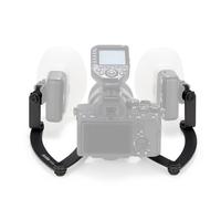 Godox MF-DB Bracket flash flexible avec double montage flash alliage en aluminium 360Rotable tete pour la photographie dentaire portrait macro ph