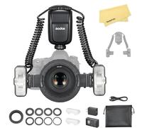 GODOX MF-T76 C Double Flash Macro LED pour Canon Appareils Photo,76W 2.4G TTL HSS 1/8000s,Batterie au Lithium 7.2V/2980mAh,écran LCD,Bagues D'adaptation Incluses,Jusqu'à 550 éclairs à Pleine Puissance