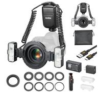 Godox MF-T76 N Flash Macro pour Nikon MF T76 Double Flash TTL Micro Flash 76Ws GN22.4 1,2s Recyclage HSS 4 Twin Flash avec Têtes Réglables Photographie Macro Bijoux Insectes Et Photographie Dentaire