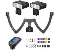 Godox MF12-K2 2PCS Macro Flash+XPROII-C 2.4G Transmetteur de Déclenchement de Flash sans Fil TTL Flash +MF-DB Support de Flash Flexible Rotatif à 360° M avec Filtre Coloré Chaussure Froide