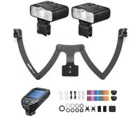 Godox MF12-K2 2PCS Macro Flash +XPROII-N 2.4G Transmetteur de Déclenchement de Flash sans Fil TTL+MF-DB Support de Flash Flexible Rotatif à 360° avec Filtre Coloré Chaussure Froide
