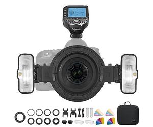 GODOX MF12-K2 Macro Flash avec XproII-C, filtre coloré, 2,4 G Wireless Control, TTL/M, batterie au lithium 3,7 V/6,29 W, compatible avec Nikon, Sony, Canon, Fuji, Olympus
