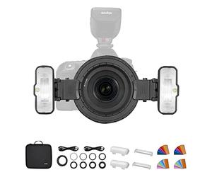 Godox MF12-K2 Macro Flash TTL 12W, 2.4G sans Fil X Système, Batterie au Lithium intégrée pour Les Fleurs, Les Insectes, Les Portraits, Compatible avec Nikon, Sony, Canon, Fuji, etc.