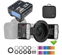 Godox MF12 MF12-K2 Flash Macro avec déclencheur Godox X2T-N pour Nikon, Flash annulaire 12 W, contrôle sans Fil 2,4 G, Mode TTL/M, Batterie au Lithium 3,7 V/6,29 W intégrée