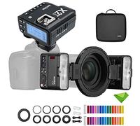 Godox MF12 MF12-K2 Flash Macro avec déclencheur Godox X2T-S pour Sony, Flash annulaire 12 W, contrôle sans Fil 2,4 G, Mode TTL/M, Batterie au Lithium 3,7 V/6,29 W intégrée