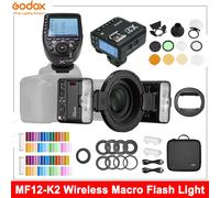 Godox MF12 MF12-K2 Flash TTL Macro Speedlite Flash 2.4 GHz lampe de vitesse de contrôle sans fil pour Sony Canon Nikon Fuji Olympus Pentax MF12 K2 AKR1 MFCB