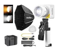 Godox ML100Bi 120W LED Video Light (ML100BI+ML-SF50) | Softbox ML-SF50, AK-B02 Adaptateur de batterie à main 2800K-6500K Bi-Color APP de commande, Support USB-C Recharge
