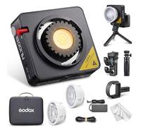 GODOX ML100Bi Kit1 Lampe vidéo LED portable avec trépied MT01 et sac de rangement, bicolore 2800-6500 K COB, prend en charge la batterie DC/V Mount Batterie/USB-C Powerbank, TLCI97 CRI98 lumière