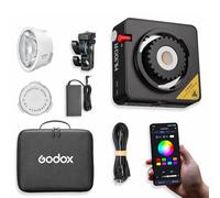 Godox ML100R Lampe vidéo LED RVB pleine couleur au format de poche avec réflecteur 15° interchangeable, 1800-10000 K CCT, 14 effets d'éclairage cinéma, plusieurs options d'alimentation et contrôle par