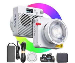 Godox ML100R Lumière vidéo LED RVB 110W, 1800K-10000K, kit d'éclairage vidéo RVB, CRI 97+/TLCI 98+, contrôle par Application, Charge USB-C, 14 Effets FX, pour Streaming en Direct/Photographie