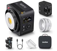 Godox ML80Bi Lampe vidéo LED bicolore 2800-6500 K, 29 600 lux, module compact avec objectif zoom, contrôle par application et sans fil, CRI 96 TLCI 96, alimentation sur batterie et secteur pour photo